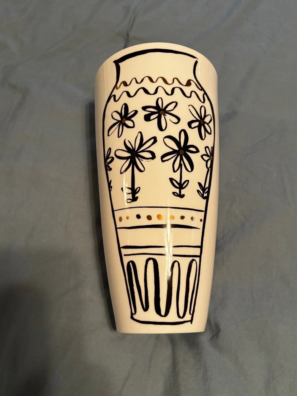 Decorative Kate spade Lenox Ceramic Vase with Black Floral Design